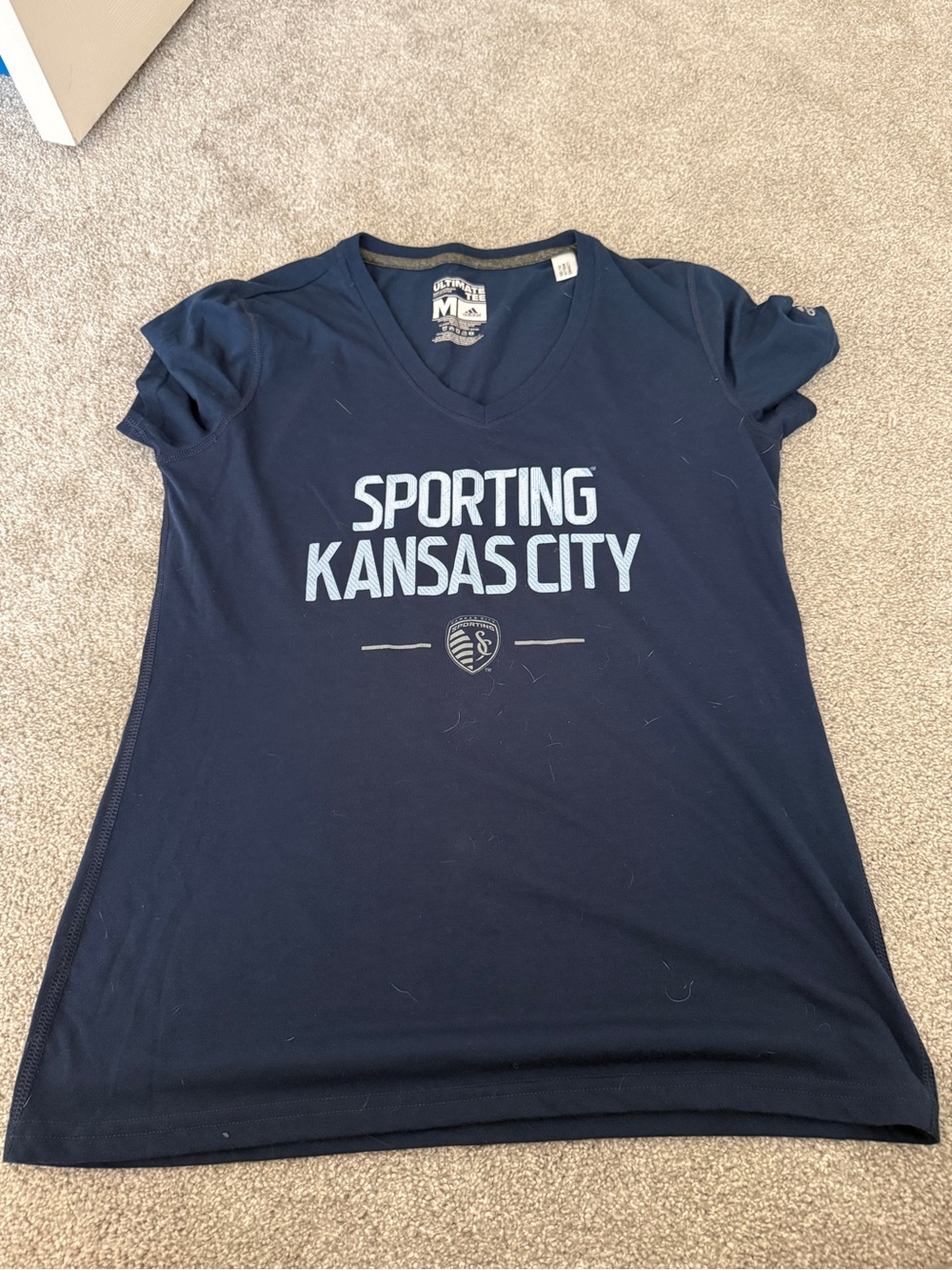 Women's Sporting KC Navy V-Neck Tee